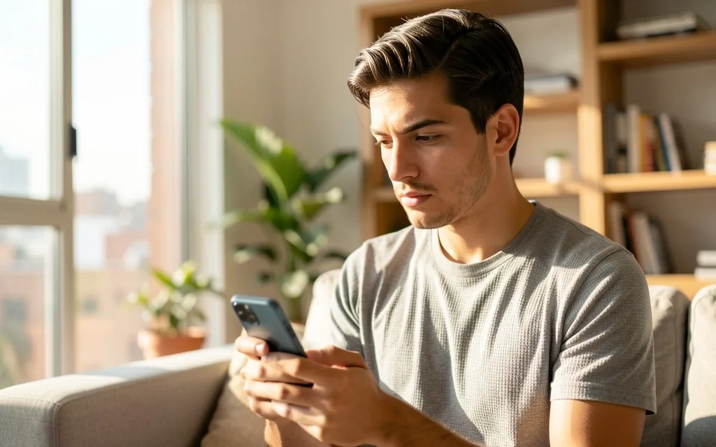 Usuario gestionando finanzas desde su smartphone