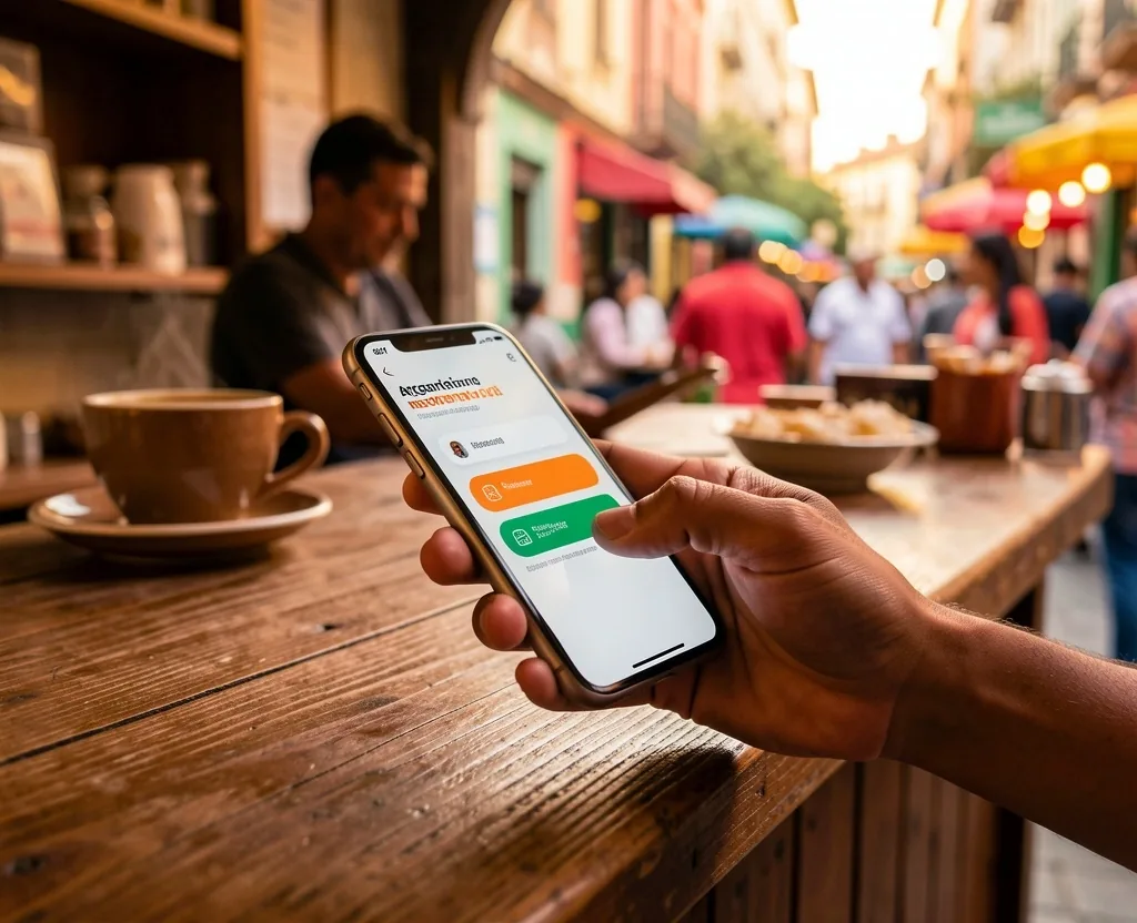 Pago con código QR en un comercio de cercanía en Argentina
